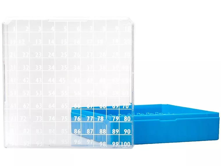 Kryobox s průhledným víkem, 100 míst, PC