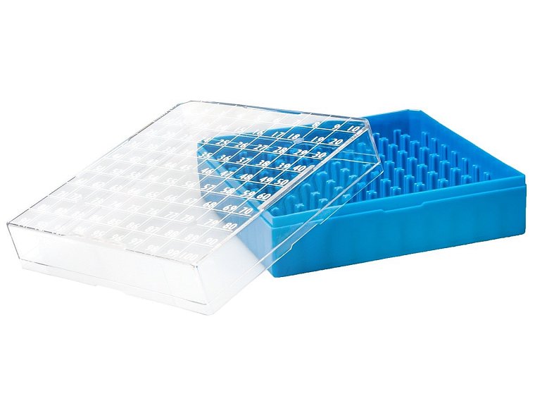 Kryobox s průhledným víkem, 100 míst, PC