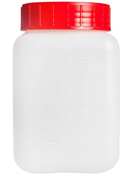 Láhev širokohrdlá čtyřhranná, sterilní, HDPE