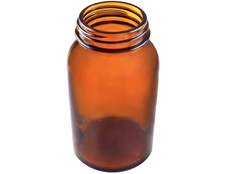 Láhev širokohrdlá tabletovka, hnědá, bez uzávěru