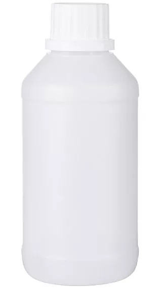 Láhev úzkohrdlá včetně uzávěru s bezpečnostním kroužkem, HDPE