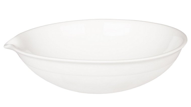 Miska odpařovací porcelánová, polohluboká s výlevkou