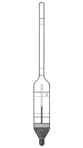 Moštoměr laboratorní, s teploměrem