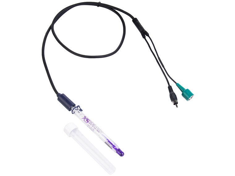 pH elektroda XS Standard T BNC s integrovaným teplotním čidlem a fixním 1m kabelem s BNC/RCA konektorem