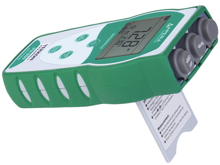 sklápěcí stojánek u pH 850 i pH 8500 usnadňuje práci na laboratorním stole