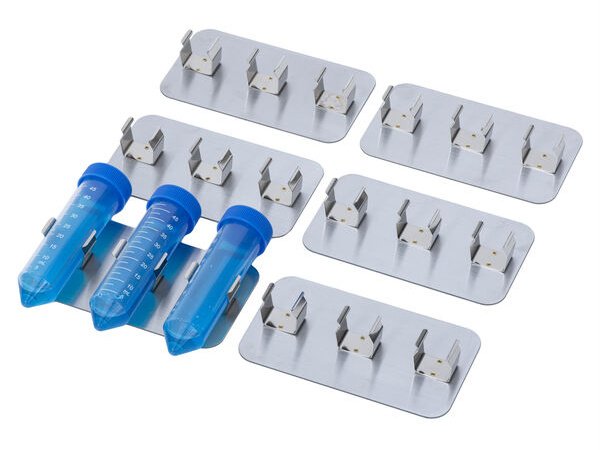 Nástavce se svorkami pro 3 ks zkumavek (Ø 28 – 30 mm, objem 50 ml), balení 6 ks