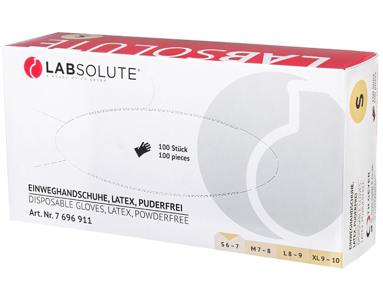 Rukavice latexové, jednorázové, bez pudru