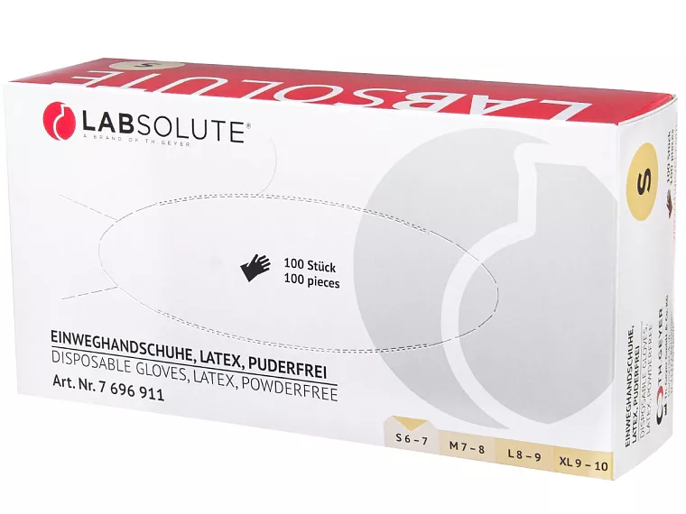 Rukavice latexové, jednorázové, bez pudru