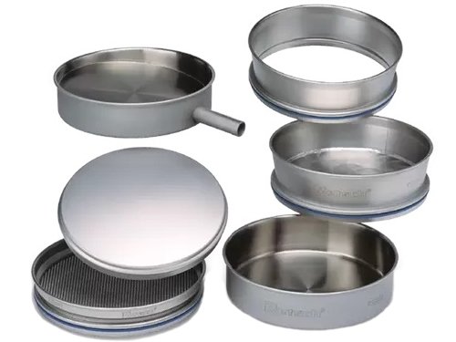 Síto analytické Retsch 100 x 40 mm, třídicí médium drátěná tkanina, nerezový rám, dle ISO 3310-1