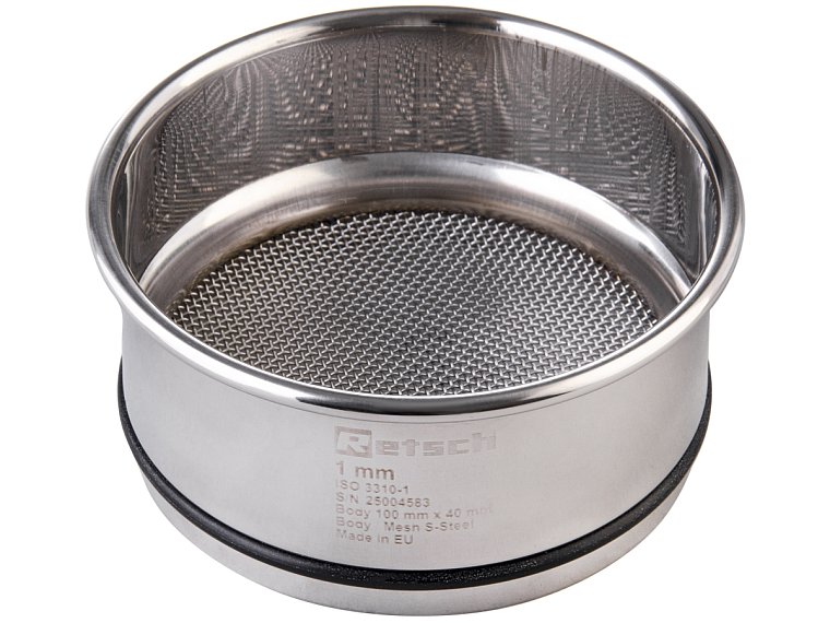 Síto analytické Retsch 100 x 40 mm, třídicí médium drátěná tkanina, nerezový rám, dle ISO 3310-1