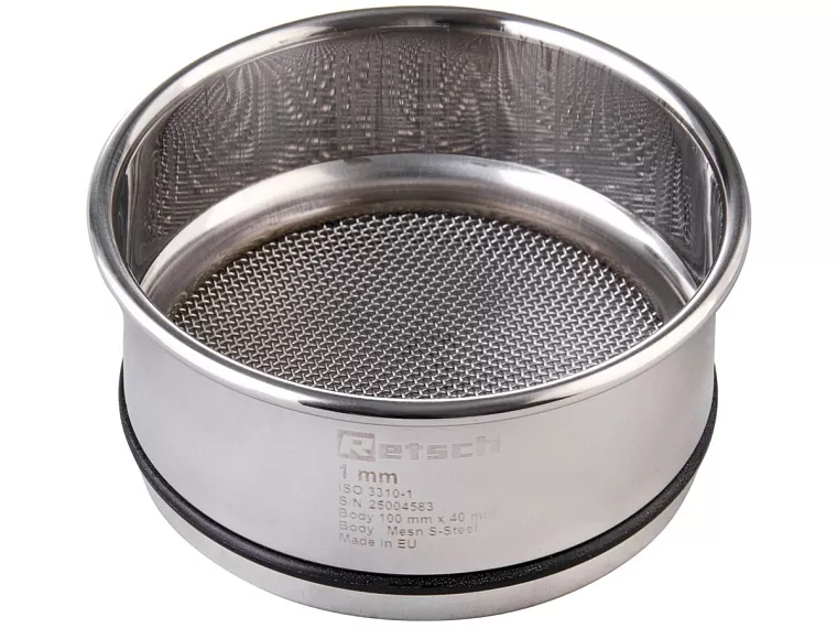 Síto analytické Retsch 100 x 40 mm, třídicí médium drátěná tkanina, nerezový rám, dle ISO 3310-1