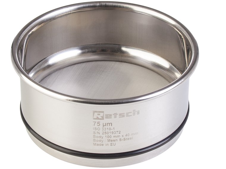 Síto analytické Retsch 100 x 40 mm, třídicí médium drátěná tkanina, nerezový rám, dle ISO 3310-1