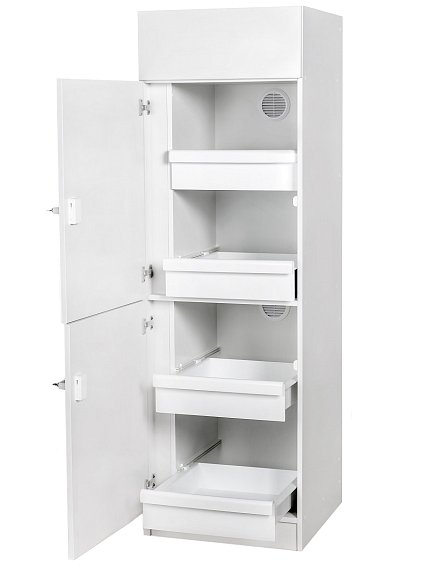 vysoká skříň s děleným vnitřním prostorem