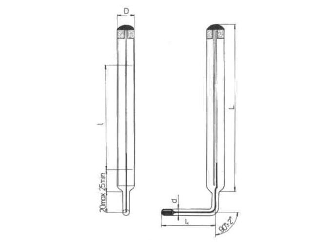 Teploměr technický úhlový, typ 160