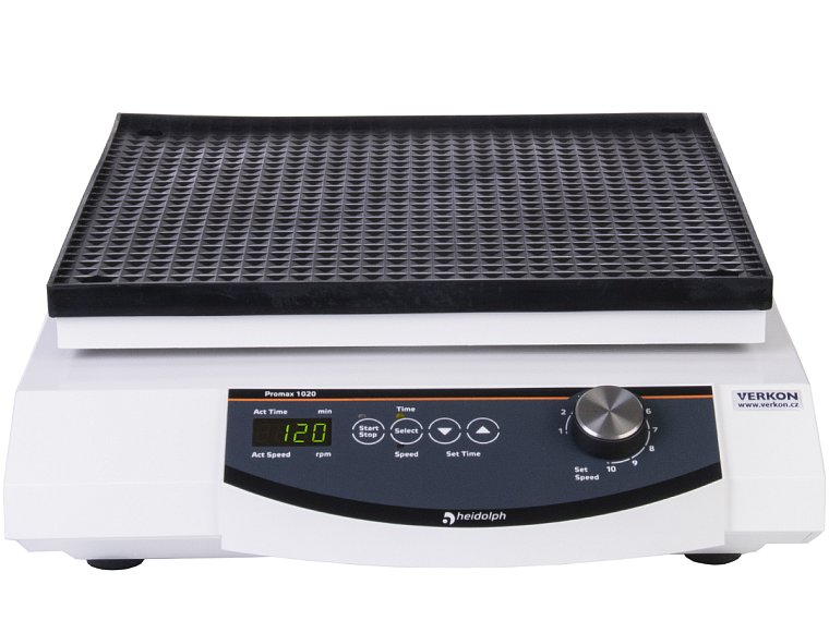 Třepačka Heidolph Promax 1020 s horizontálním přímočarým pohybem