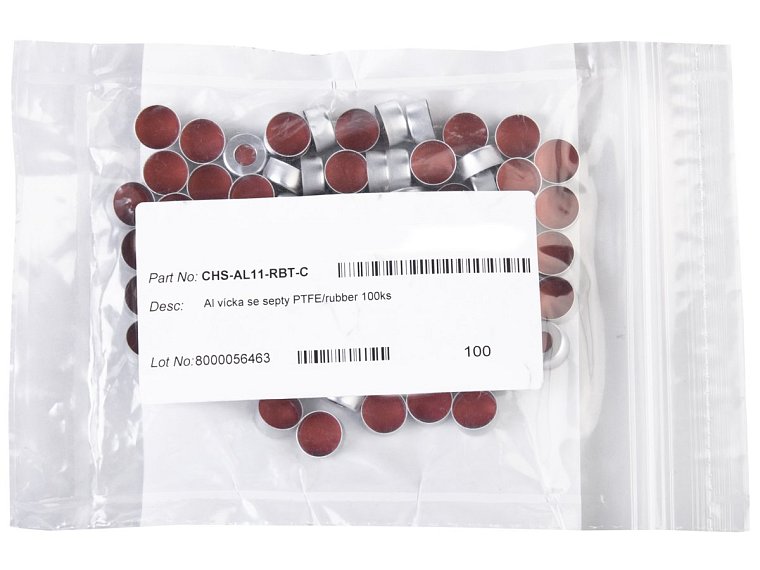 hliníková 11mm víčka se septy GC PTFE/červená guma