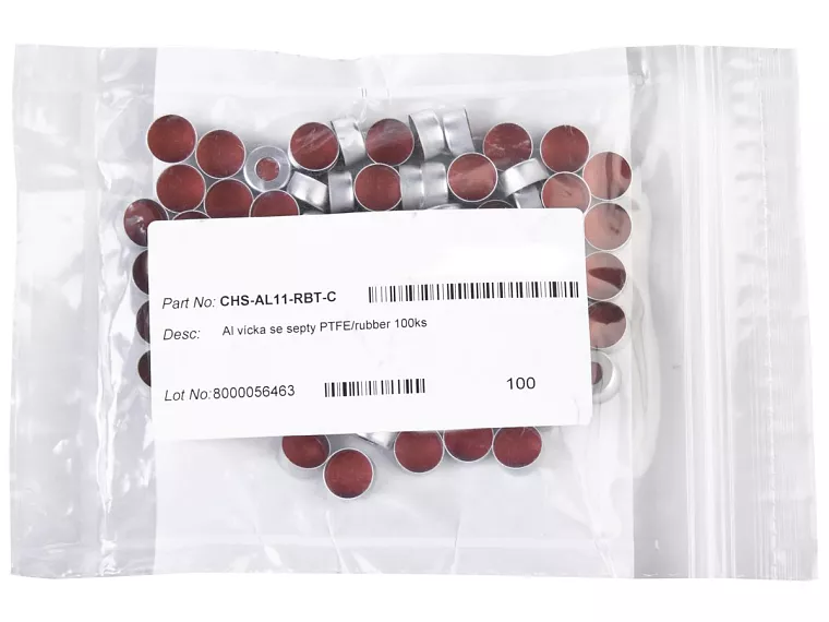 hliníková 11mm víčka se septy GC PTFE/červená guma