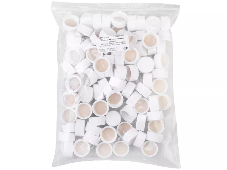 šroubovací víčka bez otvoru s těsnicí PTFE vrstvou