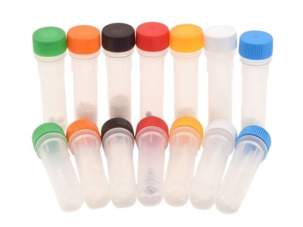 Lyzační zkumavky, objem 2 ml, různé velikosti kuliček, 14 ks v balení