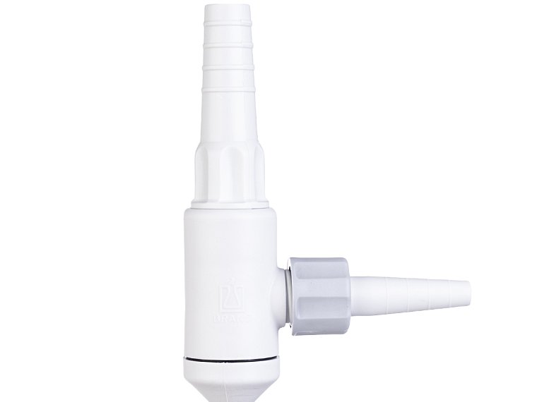 Vývěva vodní se zpětným ventilem, připojení pomocí matice nebo olivky, PP