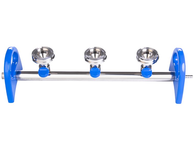 3místný manifold s připojením filtrační nálevky pomocí zámku Spin-Lock