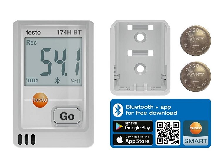 typ 174 H BT s rozhraním Bluetooth a aplikací testo Smart App