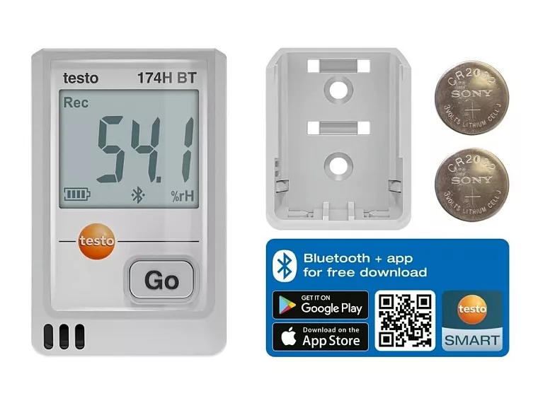 typ 174 H BT s rozhraním Bluetooth a aplikací testo Smart App