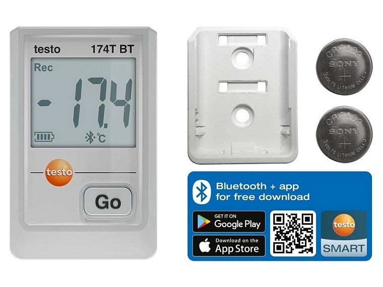 typ 174 T BT s rozhraním Bluetooth a aplikací testo Smart App
