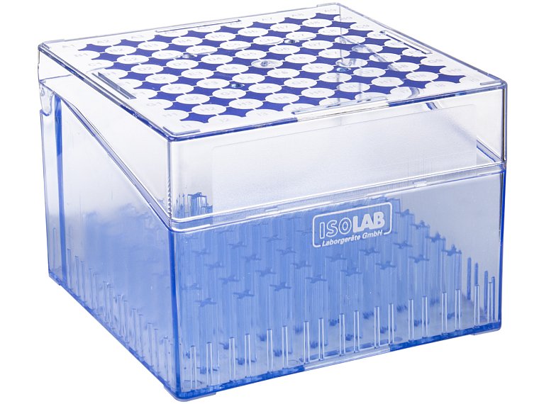 kryobox s víkem pro 81 ks kryozkumavek o objemu 5,0 ml, alfanumerická síť pro snadnou identifikaci vzorků