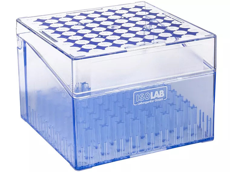 kryobox s víkem pro 81 ks kryozkumavek o objemu 5,0 ml, alfanumerická síť pro snadnou identifikaci vzorků